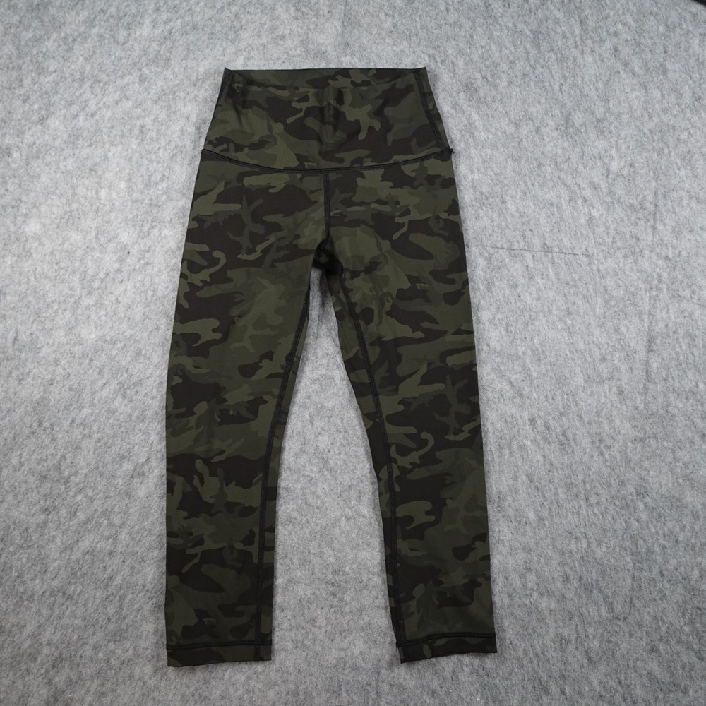 Lululemon Leggings Women 4 Green Camo Wunder Under Crop Luxtreme 21" Yoga Run